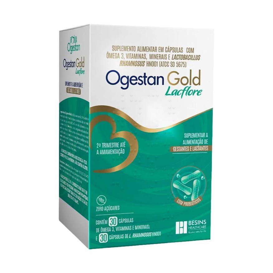 Alimentar Suplemento Ogestan Gold 30 Capsulas + Lacflore 30 Capsulas