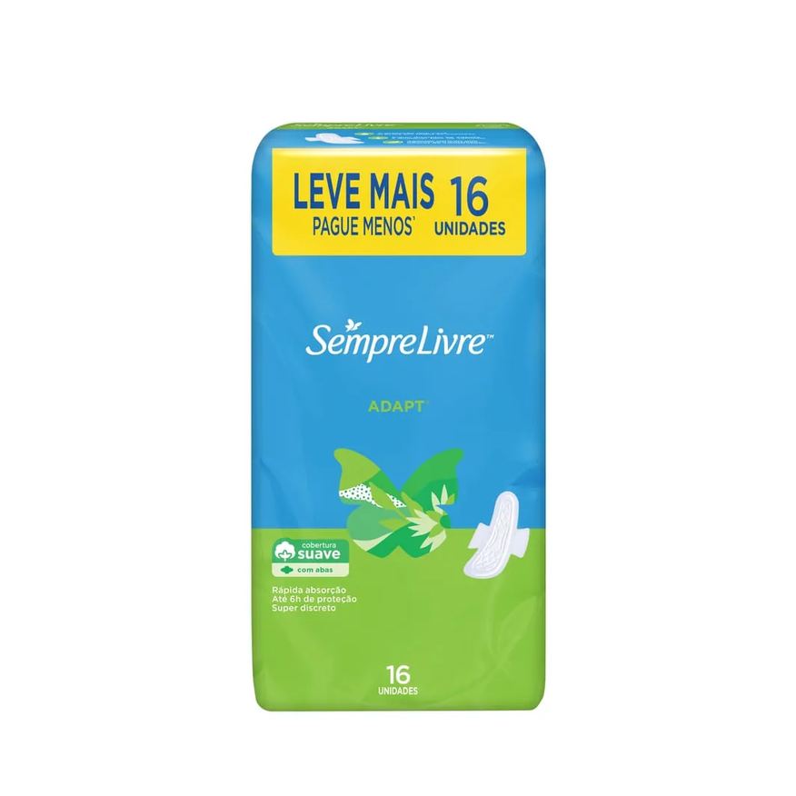 Sempre Absorvente Livre Adapt Suave Com Abas Unidades