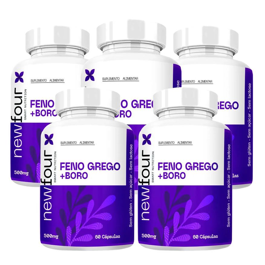 Grego Feno + Boro Kit com 5 Potes com Total de 300 Capsulas