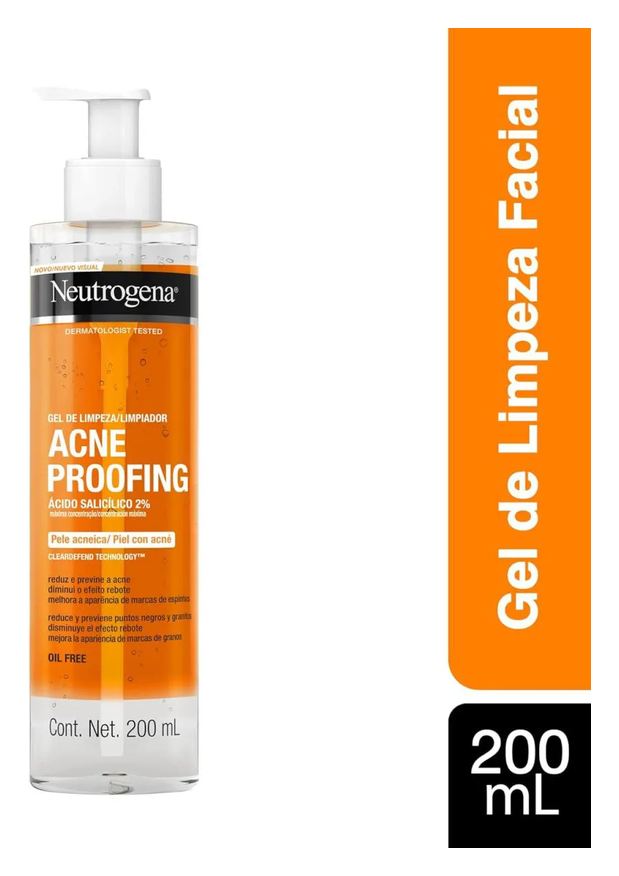 Neutrogena Sabonete Gel De Limpeza Facial Acne Proofing 200ml –, Para Pele Com Acne (Cravos E Espinhas)