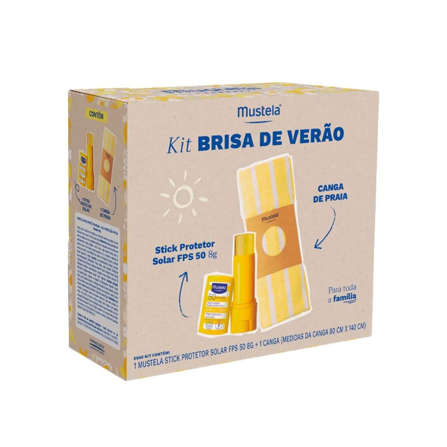 Mustela Kit Brisa de Verão Protetor Solar Stick FPS 50 8g + Canga