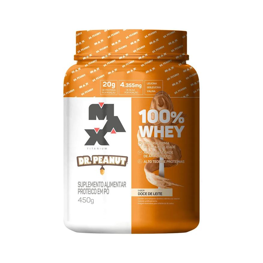 Max Titanium 100% Whey Dr. Peanut Doce de Leite 450g