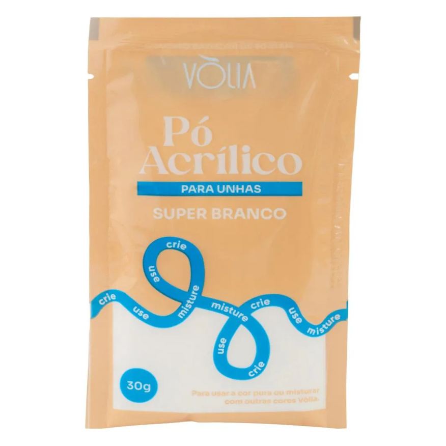 Vòlia Po Acrilico para Unhas 30g Super Branco Volia