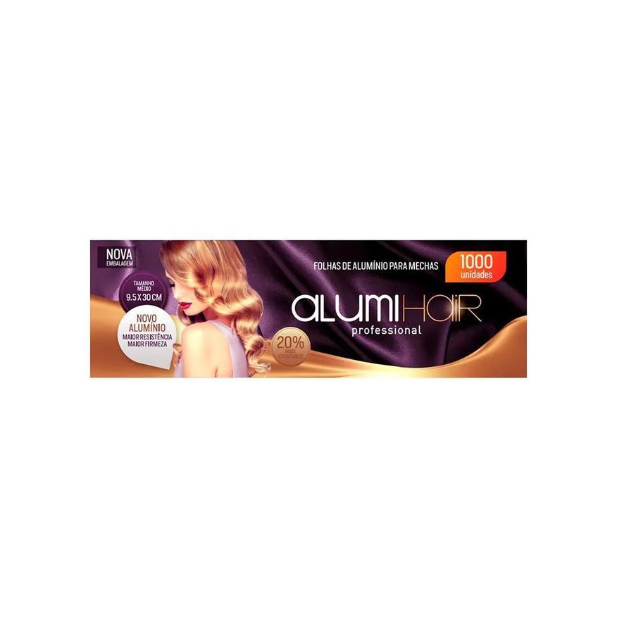 Alumihair PAPEL ALUMíNIO PARA MECHAS ALUMI HAIR 1000 FOLHAS 9,5X30