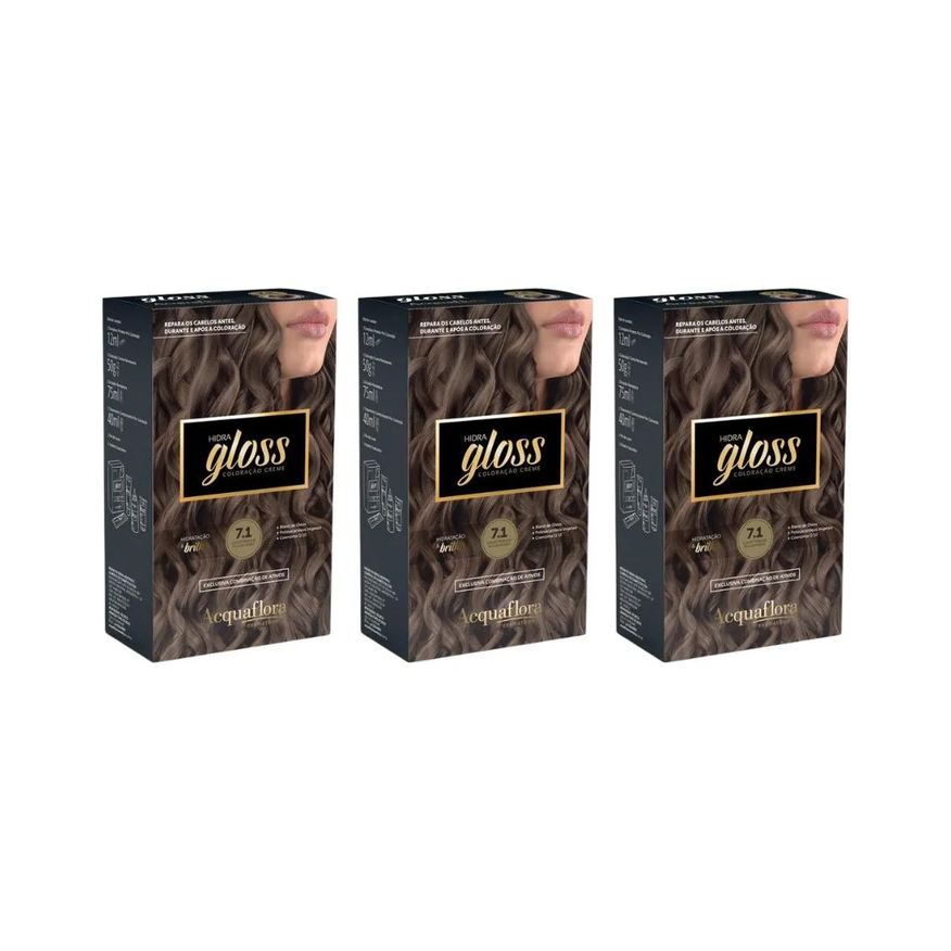 Acquaflora Coloraçao Hidra Gloss 7.1 Lr Nat Acinz-Kit C/3un