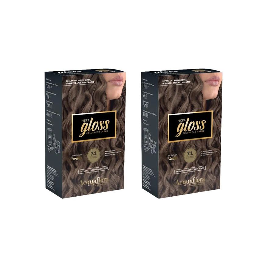 Acquaflora Coloraçao Hidra Gloss 7.1 Louro Nat Acinz-Kit 2un