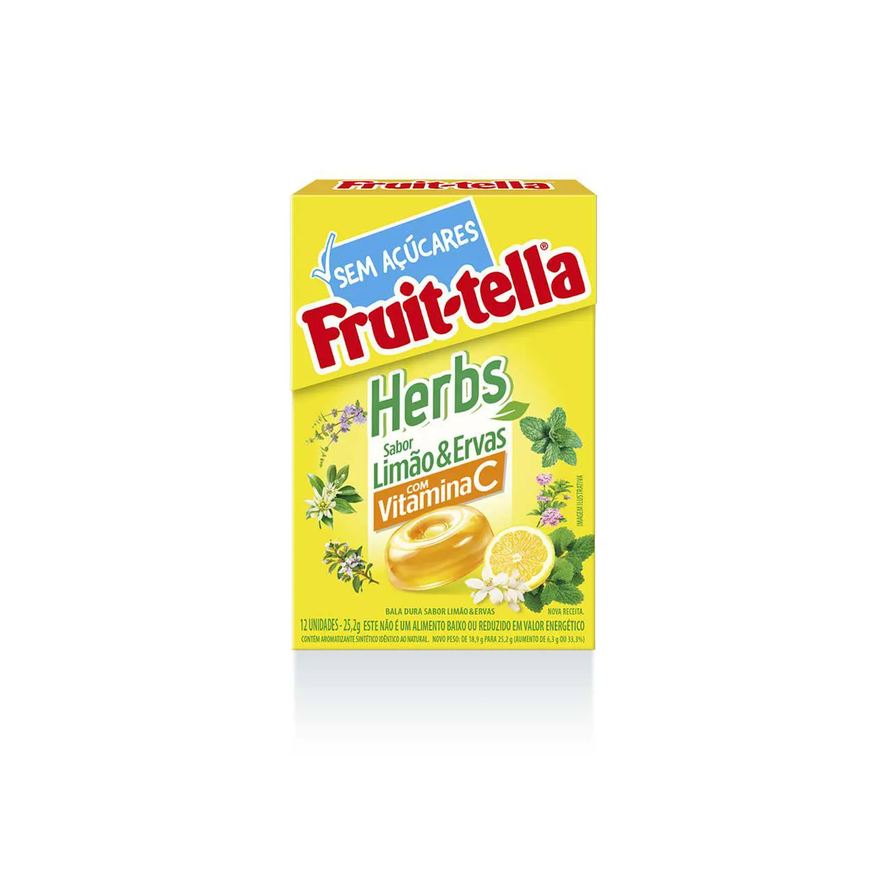 Fruittella Bala Fruit-Tella Herbs Limão e Ervas 12 unidades