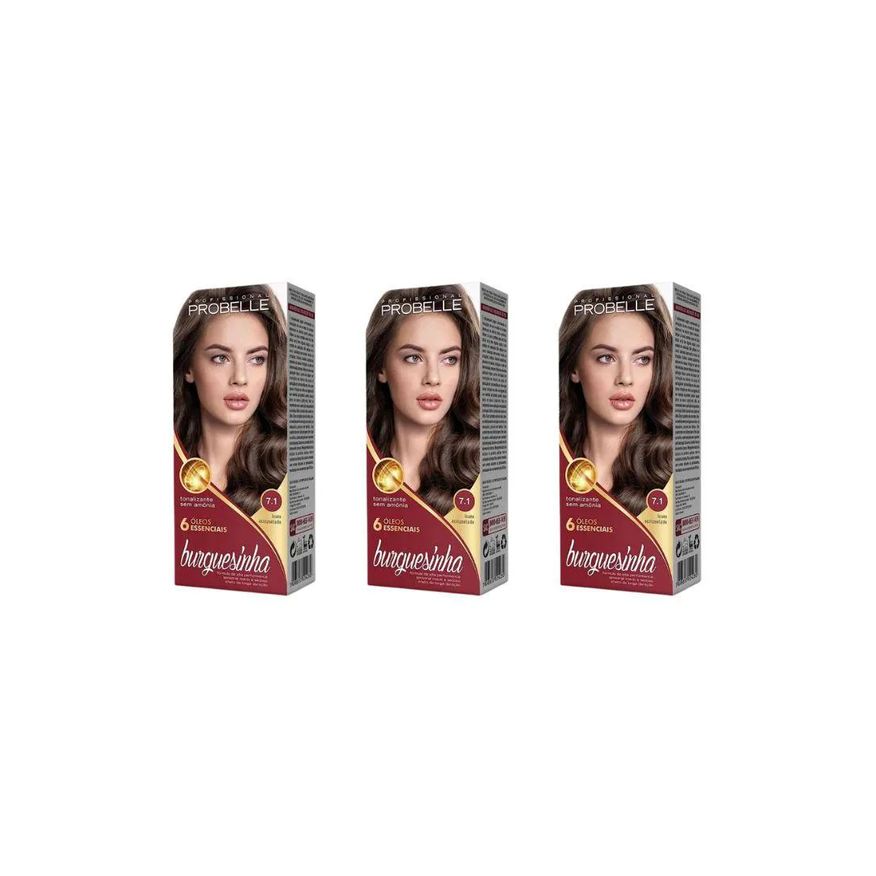 Probelle Coloraçao Burguesinha 7.1 Louro Acinz - Kit c/3un