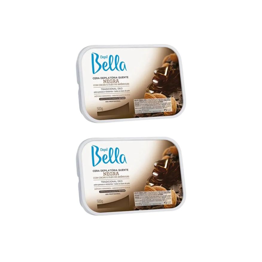 Depil Bella Depilatorio Cera 500g Negra - Kit C/ 2un