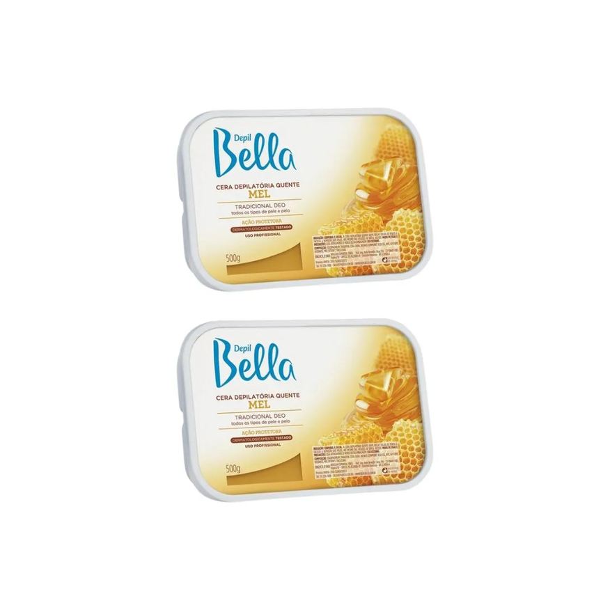 Depil Bella Depilatorio Cera 500g Mel - Kit C/ 2un