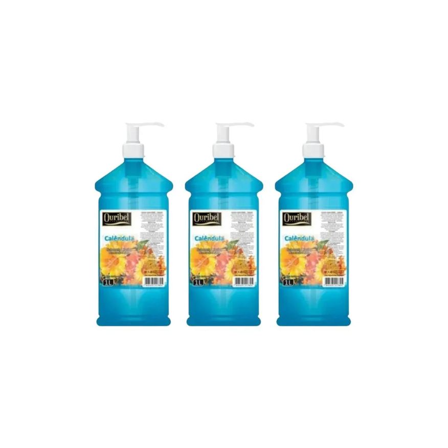 Ouribel Sabonete Liquido 1000ml Calendula - Kit C/3un