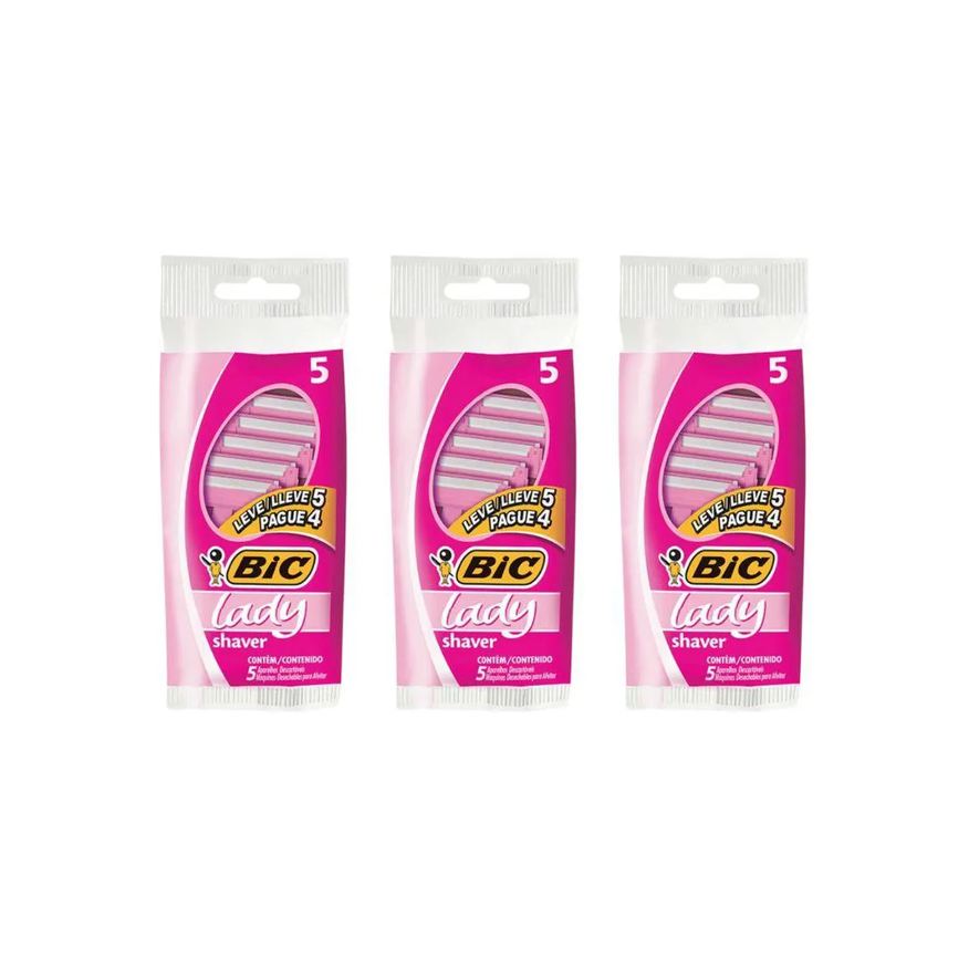 Bic Aparelho Depilatorio Lady Shaver Leve 5 Pague 4 - Kit C/ 3un