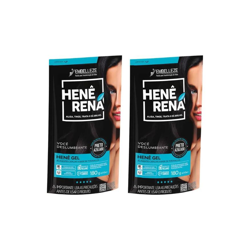 Embelleze Hene Rena 180g Preto Azulado - Kit C/ 2un