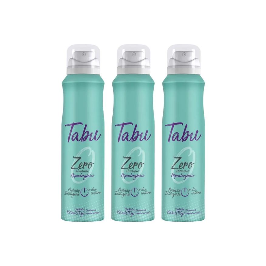 Tabu Desodorante Aero Antitr Zero Aluminio 150ml- Kit C/3un