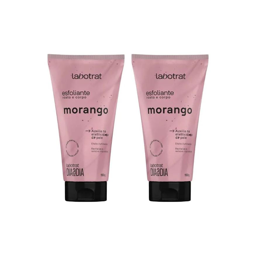 Labotrat Esfoliante Corpo e Rosto 150g Morango - Kit C/ 2un