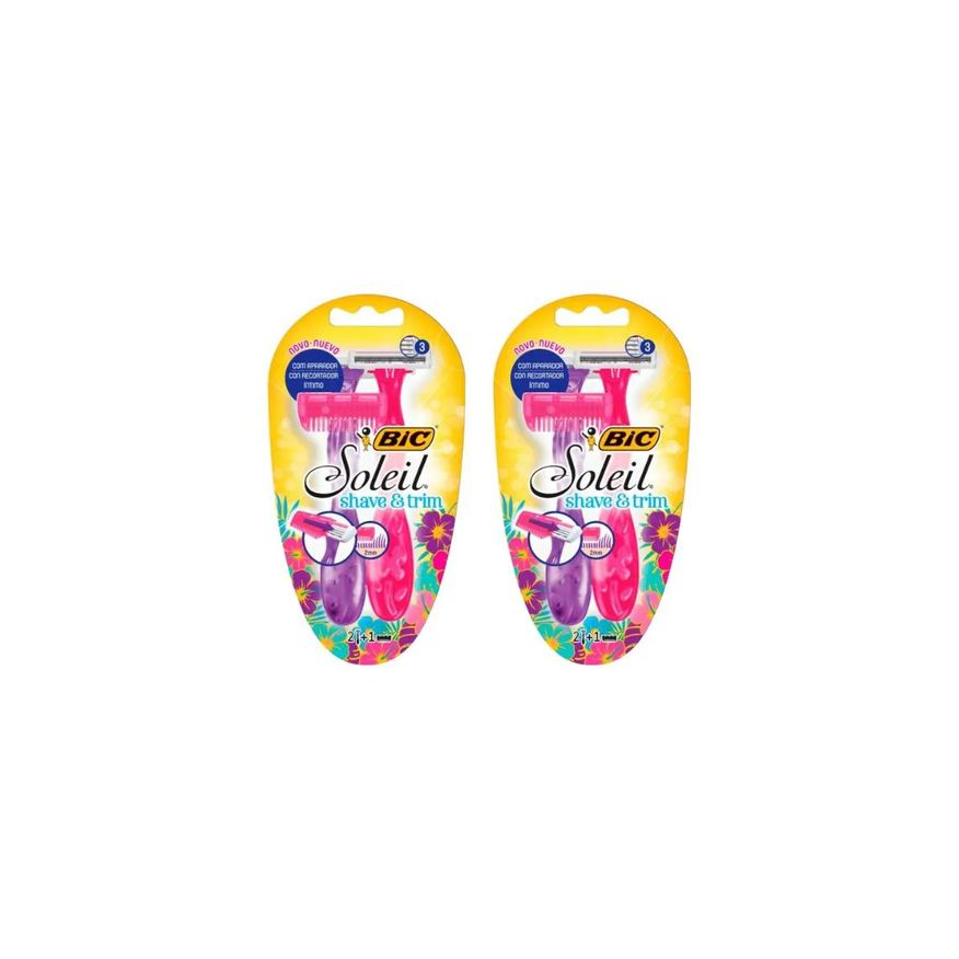 Bic Aparelho de Barbear Soleil Shave Trim Rosa/Roxo C/2- 2un