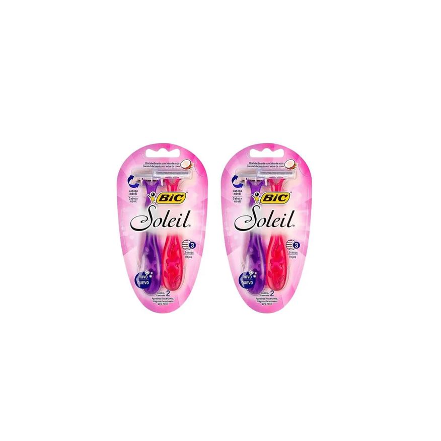Bic Aparelho de Barbear Soleil Com 2 Rosa /Roxo - Kit C/2un