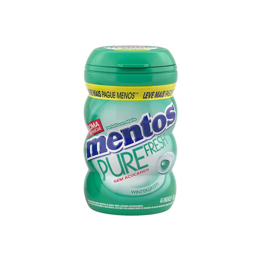 Pure Mentos Fresh Chiclete Sem Açúcar Sabor Wintergreen com 46 unidades
