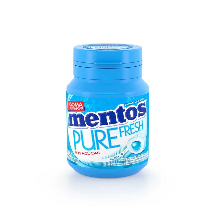 Pure Mentos Fresh Chiclete Sem Açúcar Sabor Fresh Mint com 28 unidades