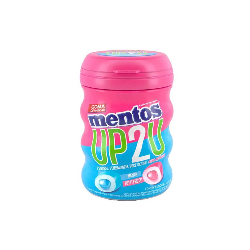 Up2U Mentos Chiclete Sem Açúcar Sabor Menta e Tutti-Frutti com 28 unidades