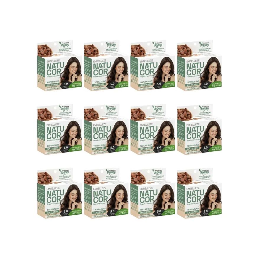 Natucor Coloraçao 5.0 Castanho Claro-Kit C/12un