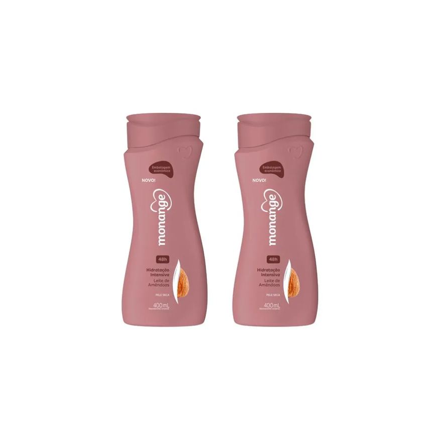 Monange Hidratante Corporal 400ml Leite Amendoas-Kit C/2un