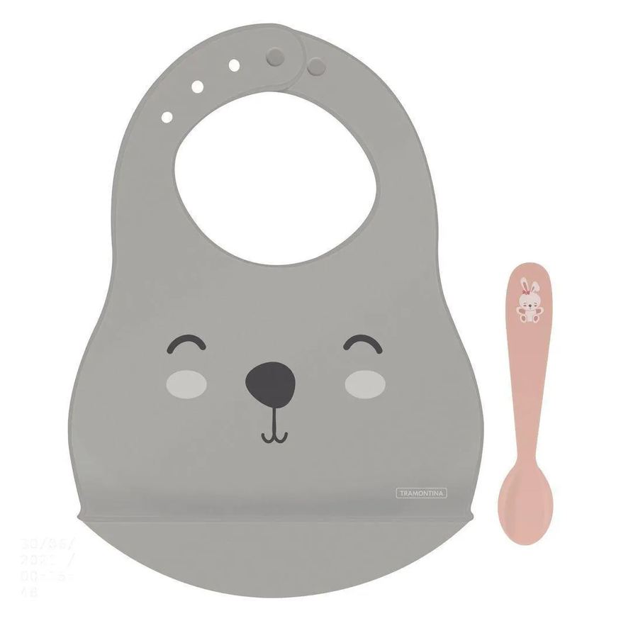 Tramontina Kit Babador E Colher Infantil Le Petit 02 Peças Tramontina