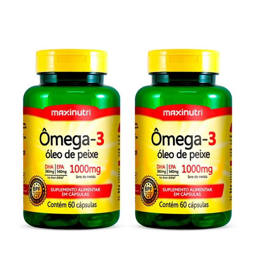 Maxinutri Kit 2 Ômega3 Óleo de Peixe 60 Capsulas 1000mg