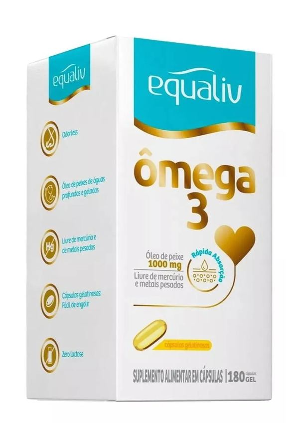 Equaliv Suplemento Omêga 3 Sabor Neutro com 180cps em Gel