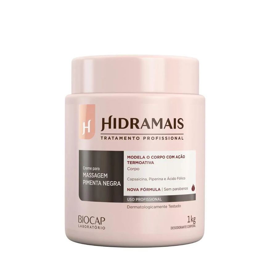 Hidramais Creme Para Massagem Pimenta Negra 1kg