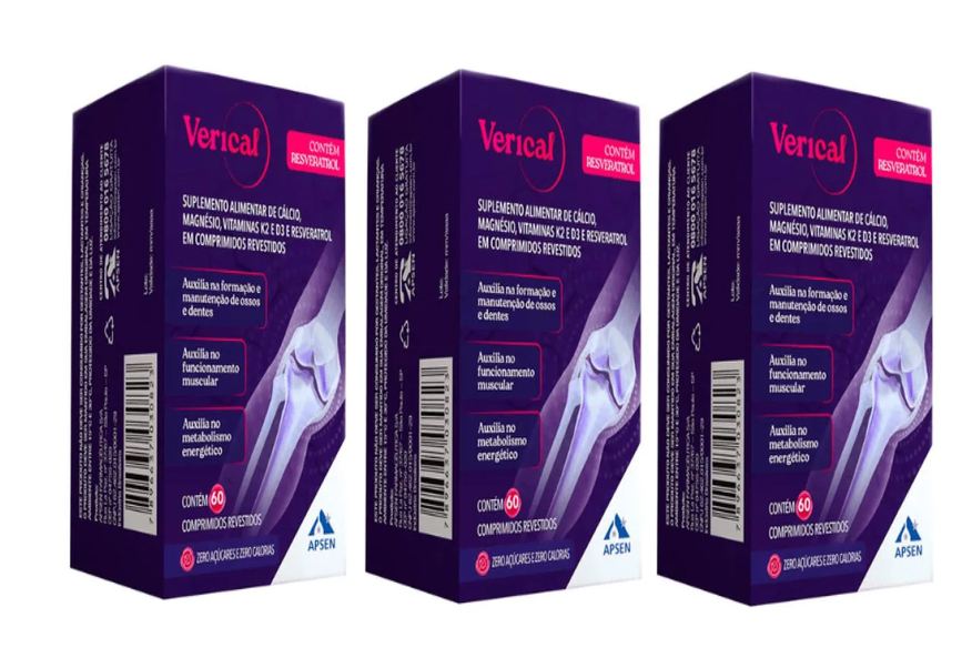 Apsen Verical Resveratrol Kit C/3 Caixas C/60 comprimidos Cada