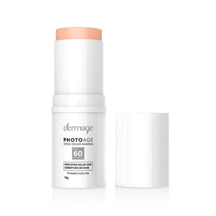 Dermage Protetor Solar Facial em Bastão Photoage Color Mineral FPS 60 Claro 16g