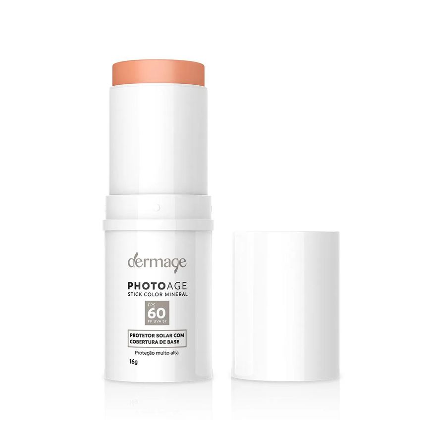 Dermage Protetor Solar Facial em Bastão Photoage Color Mineral FPS 60 Nude 16g