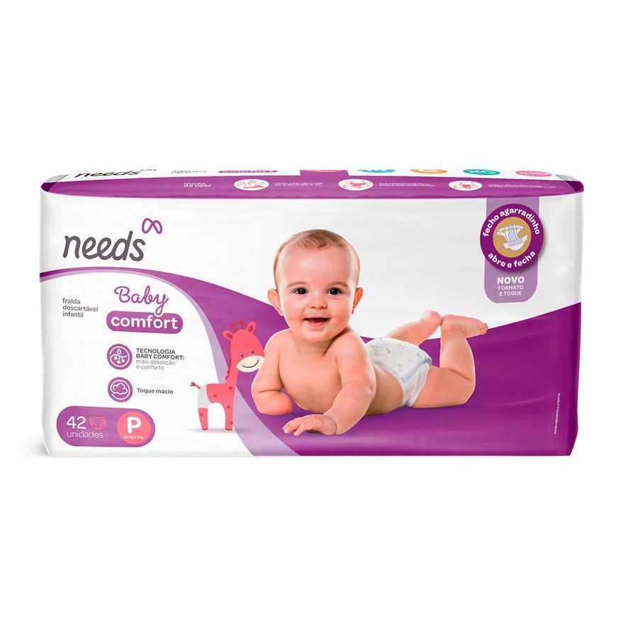 Needs Fralda Baby Comfort P 42 Unidades