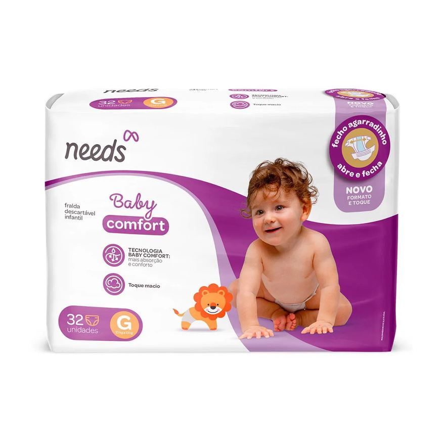 Needs Fralda Baby Comfort G 32 Unidades