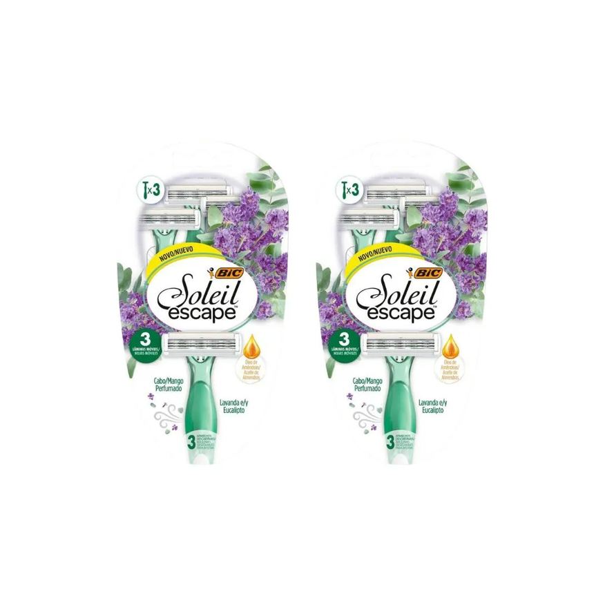 Bic Aparelho Depilatorio Soleil Escape Verde Com 3un-Kit 2un