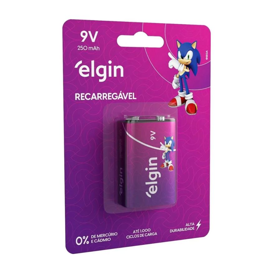 Recarregável Bateria 250mah 9v Sensor Controle Elgin