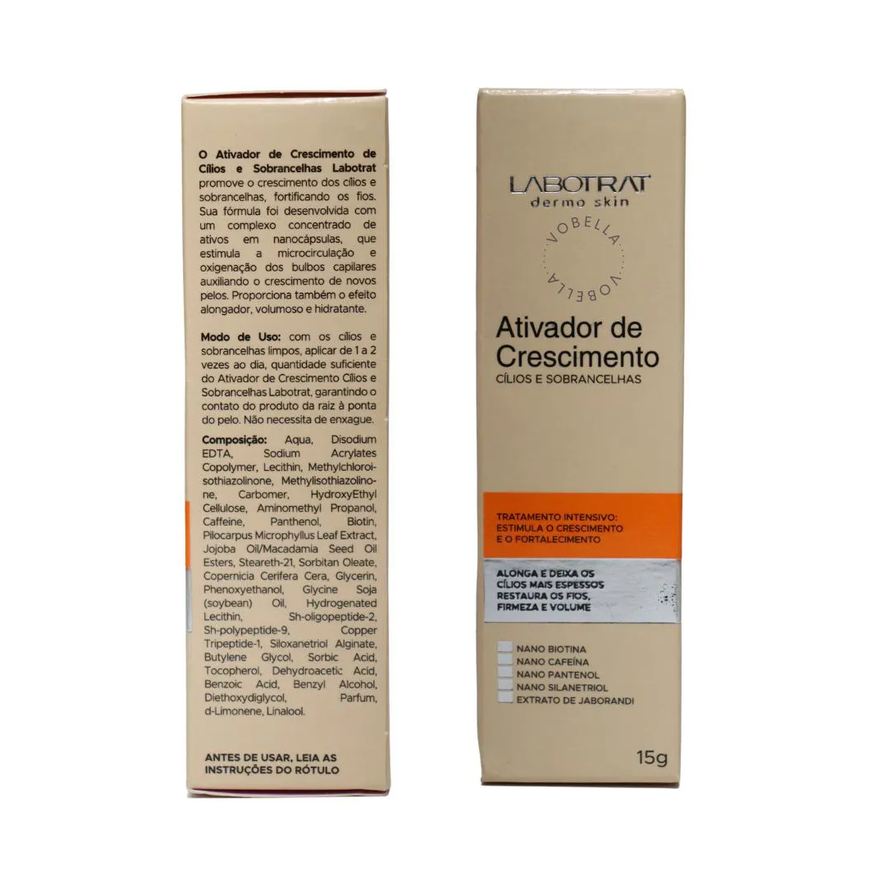 Crescimento Ativador Alonga Sobrancelhas Cílios Labotrat 15g