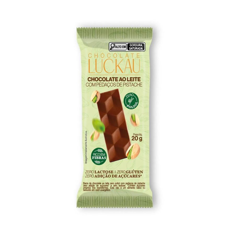 Luckau Chocolate ao Leite com Pistache 20g