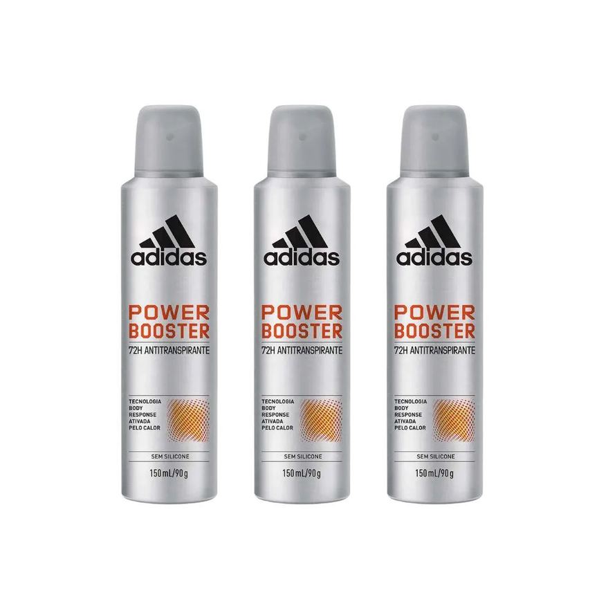 Adidas Desodorante Aero 150ml Masc Power Booster - 3un