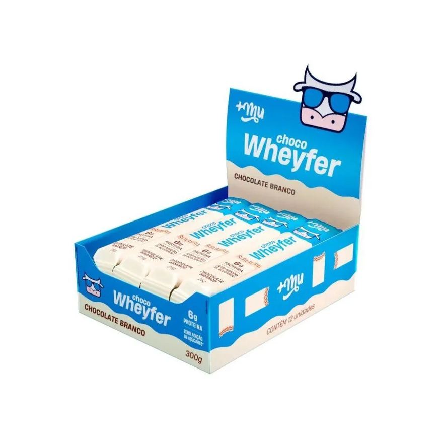 Mais Mu Choco Wheyfer Display (12 Unid. 25g) - Sabor: Chocolate Branco