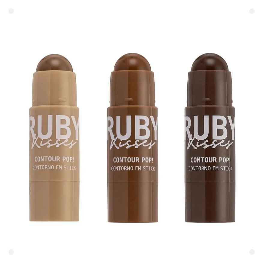 Kiss New York Kit Contorno em Stick Ruby Kisses Contour Pop! com 3