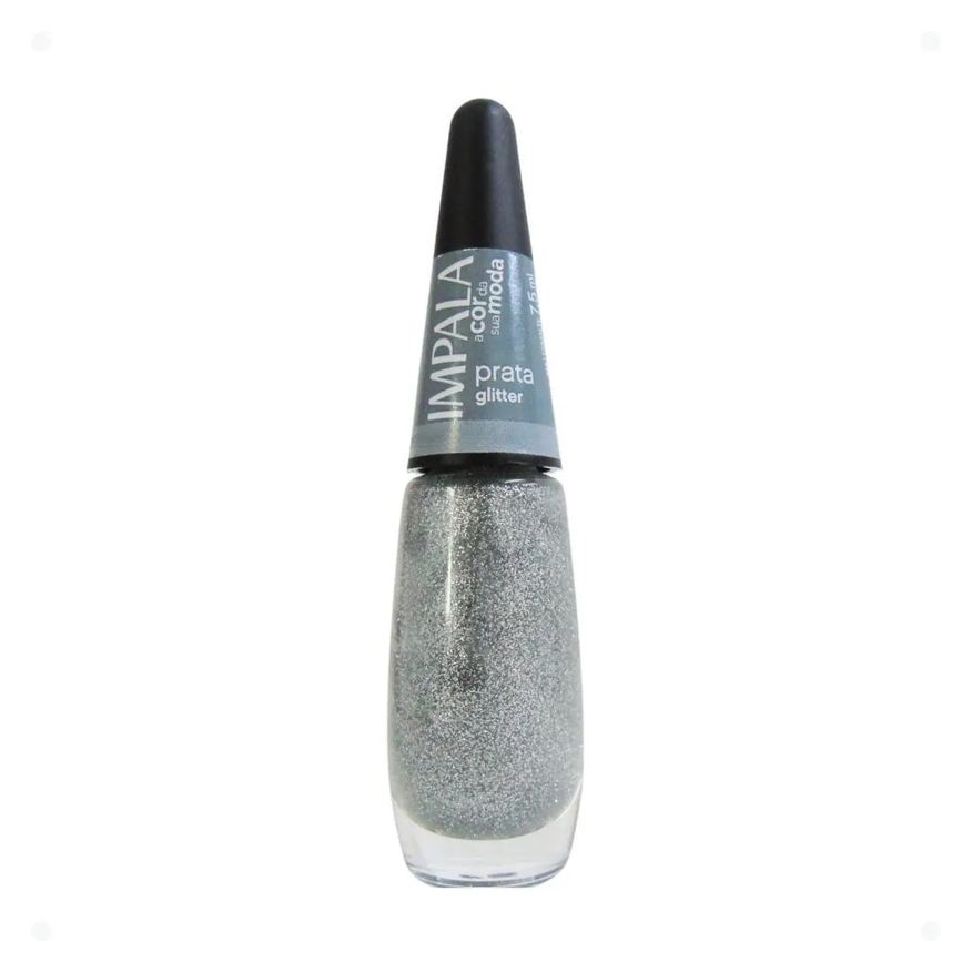 Impala Esmalte Glitter A Cor da Sua Moda Prata 7,5ml