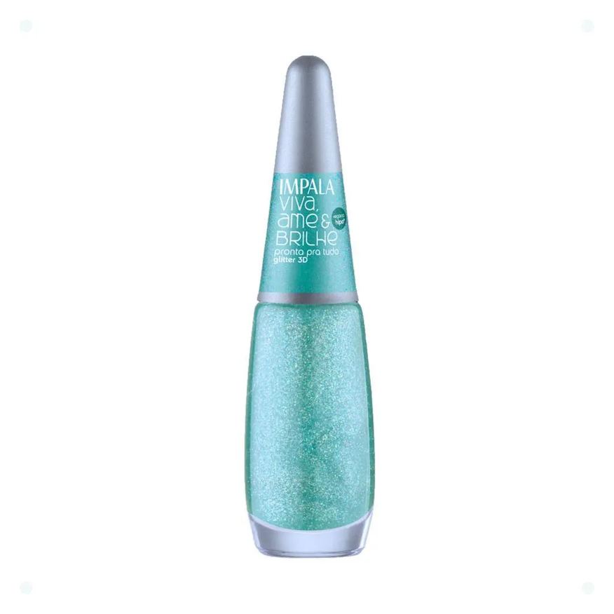 Impala Esmalte Glitter 3d Viva, Ame e Brilhe Pronta Pra Tudo 7,5ml