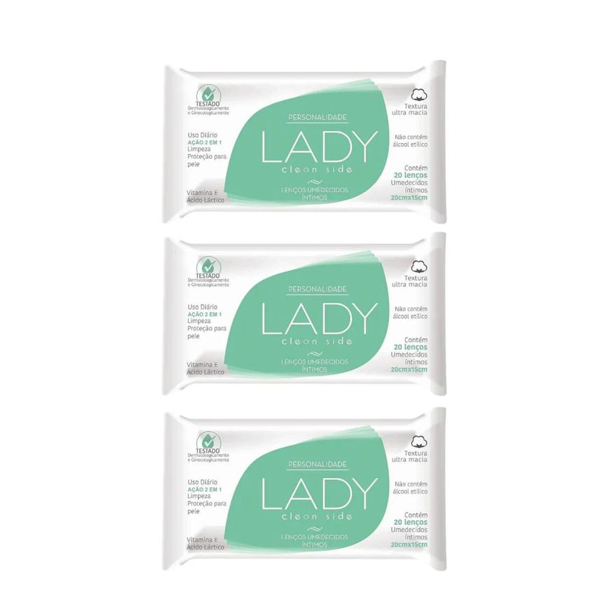 Eurofral Kit C3 Lenço Umedecidos Íntimos Clean – Lady Personalidade