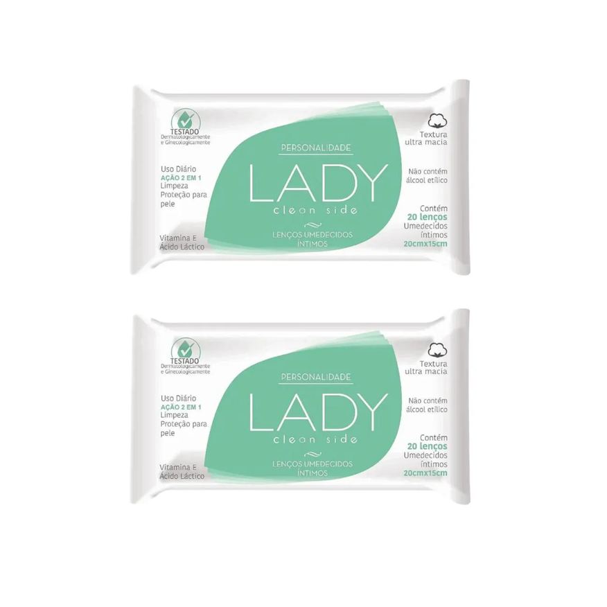 Eurofral Kit C2 Lenço Íntimos Umedecido Clean Side Lady Personalidade