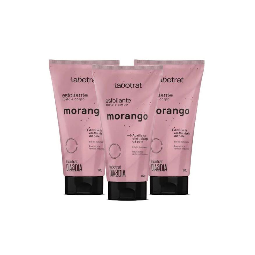 Labotrat Kit Esfoliante Facial e Corporal Morango 150g (03 Unidades)