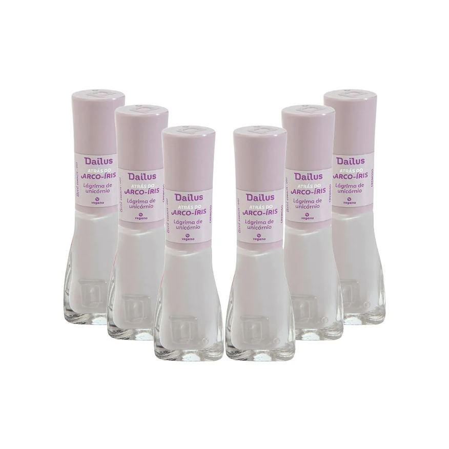 Dailus Kit Esmaltes Cremoso Coleção Atras do Arco Íris - Lagrimas de Unicórnio (6 Unidades)