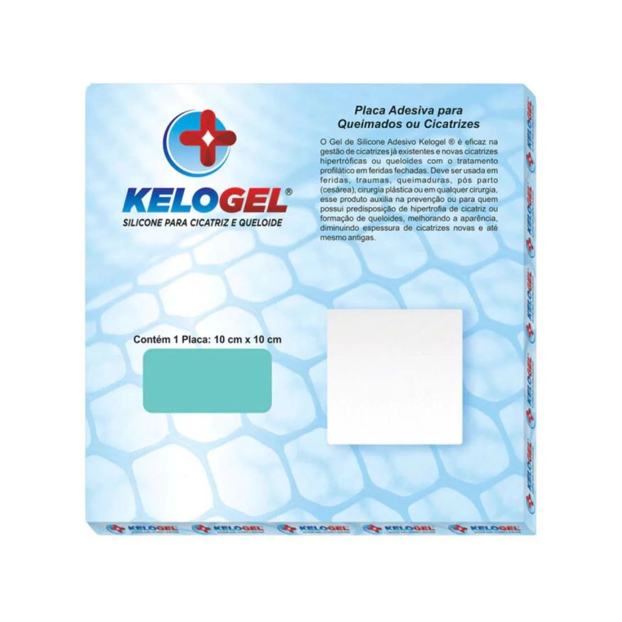 Kelogel Placa de Silicone Queimados e Cicatriz 10x10cm