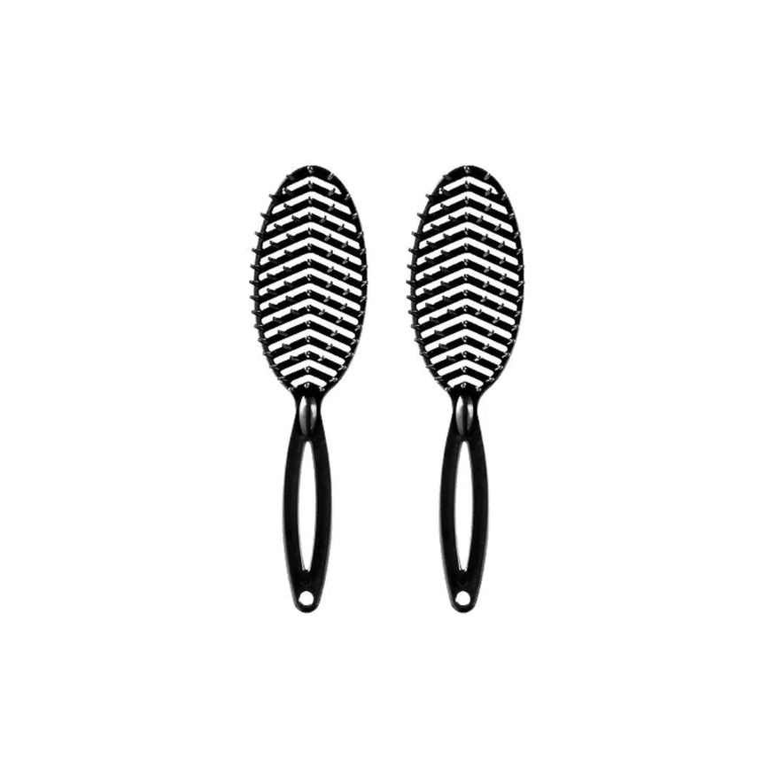 Darma Escova de Cabelo Flex Oval Preta - Kit C/ 2un